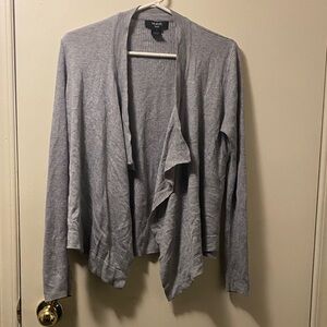 Vero Moda Heather Gray Open-Front Waterfall Cardigan